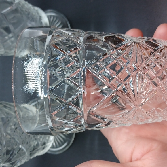 3 Vintage Hazel Atlas Water Goblets Stem Glass Big Top Peanut Butter 50's - Picture 7 of 9